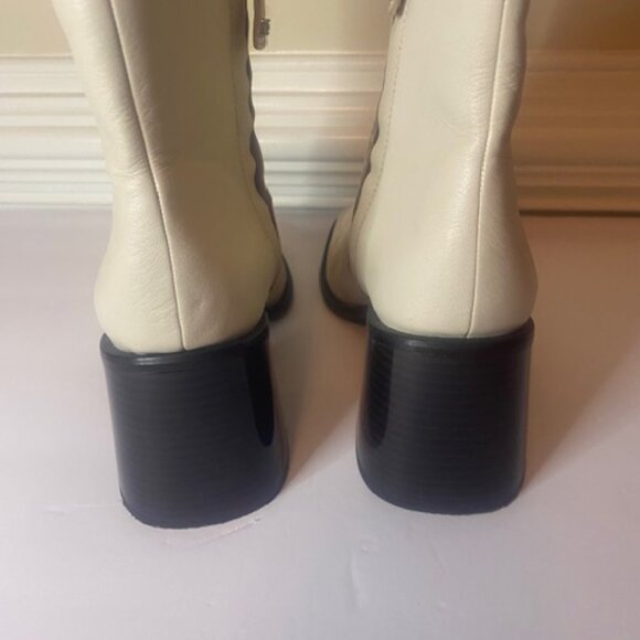Sam Edelman Womens Winnie Leather Boot, in Ivory, Size 8.5 M - Picture 4 of 7